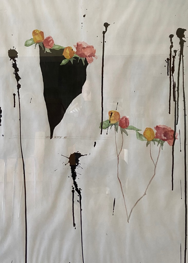 Artwork by Kane Dyer, In My Rose Garden, 1994. Exhibited at the High Street Project Gallery, Christchurch, New Zealand.